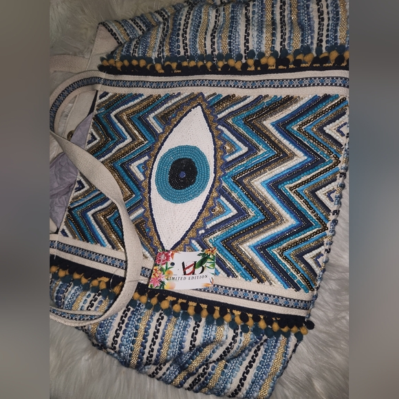 Grecian nights evil eye tote - Picture 13 of 13